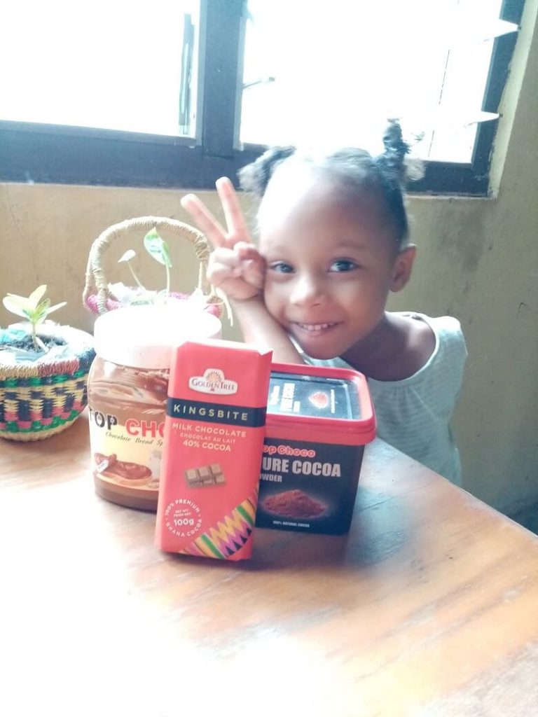 The children love the Ghanaian chocolate 
