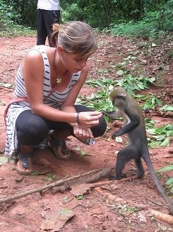 Visit monkeys during your Ghana tour