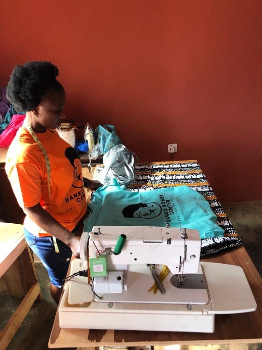 Madam Lucy, the teacher in the sewing workshop