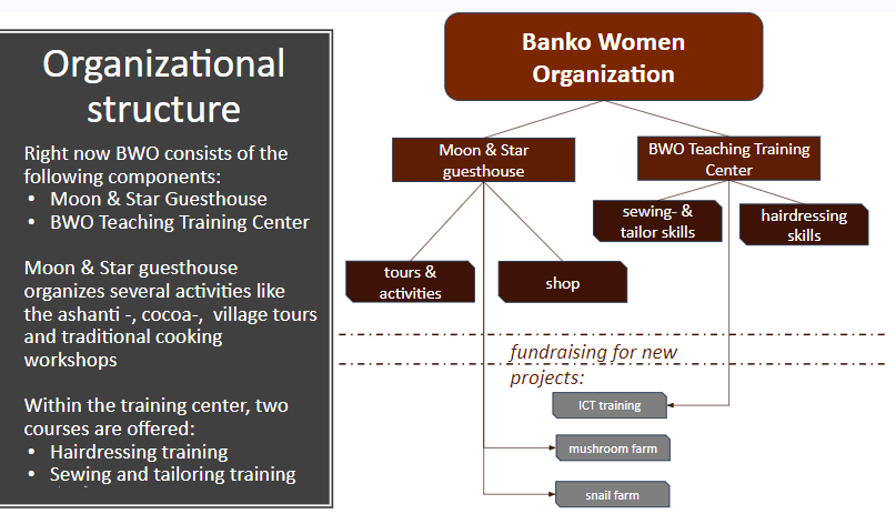organisatie structuur van Banko Women organisatie
